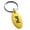 Gold, variant on Stainless Steel Letter J Initial Empire Monogram Engraved Small Oval Charm Keychain Keyring