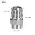 thumbnail image 5 of Uxcell 5 Pack Surface Clean Tips - 15 Degree 1/4" NPT Male Pressure Washer Nozzles, Stainless Steel with Sealing Tape ( 1.514mm Orifice ), 5 of 7