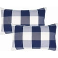 thumbnail image 2 of Buffalo Check Plaid Pillow Covers Decorative Outdoor Throw Pillow Covers 12 x 20 Farmhouse Throw Pillows for Couch Sofa Bed Home Pack of 2 Navy Blue, 2 of 6
