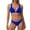 Blue, variant on JIANJIA Swim Suits for Women Summer Solid Color Sexy Strappy V Neck Brassiere With Thongs Two Piece Bikini Swimwears Beachwear,Black,S