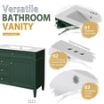 thumbnail image 5 of 36 inch Bathroom Vanity with Medicine Cabinet, Modern Bathroom Storage with 2 Soft Closing Doors and 4 Drawers, Single Sink Vanity Set, Green, 5 of 6