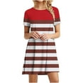 thumbnail image 1 of Kyusrd Robe d'Été pour Femmes Robe Mini Robe T-Shirt Robe Décontractée pour Femmes Imprimée Col Rond Manches Courtes Robe de Sortie, 1 of 7