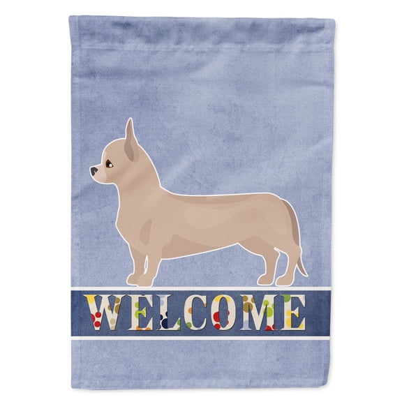 Carolines Treasures CK3721GF Tan Chiweenie Welcome Flag Garden Size  Small multicolor