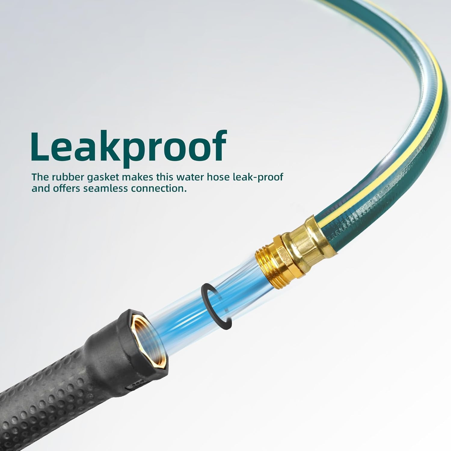5/8 in. x 25 ft. Heavy Duty Garden Hose - Kink , No Leaking, Brass Aluminum Ends for Yard & Household