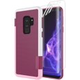 thumbnail image 1 of HAHDAXIA Galaxy S9 Plus Case, Galaxy S9+ Case with 2 Pack HD Soft Screen Protector, Contrasting Colors Ultra Slim One-Piece Anti-Slip Rugged Soft TPU Bumper Shockproof Case Cover for Galaxy S, 1 of 7