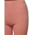 thumbnail image 4 of A2Y Women's Basic Solid Premium Cotton Mid Thigh High Rise Biker Bermuda Shorts Dusty Rose S, 4 of 5