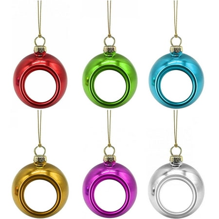 

New Pasteable Picture Christmas Ball Christmas Decoration and Arrangement Supplies Christmas Tree Pendant Christmas Ball Bright Color Ball (8CM 6PC)