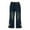Navy, variant on MKOSPLRT 8M-6Years Toddler Girl Flare Jeans High Waist Bow Flare Jeans Baggy Wide Leg Bootcut Jeans Retro Denim Pants with Pocket Kids Clothes