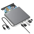 thumbnail image 1 of Unidad de DVD externa, grabadora de DVD, lector de disco externo USB-C para Mac con 2 ranuras USB y TF/SD, reproductor de DVD externo para Apple Laptop MacBook Windows 11 10 PC Linux OS, 1 of 5