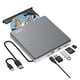 thumbnail image 1 of Unidad de DVD externa, grabadora de DVD, lector de disco externo USB-C para Mac con 2 ranuras USB y TF/SD, reproductor de DVD externo para Apple Laptop MacBook Windows 11 10 PC Linux OS, 1 of 5