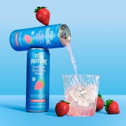 (6 pack) Vital Proteins Collagen Sparkling Water Strawberry Blossom, VERISOL® Collagen Peptides + Vitamin C, 0g Sugar, Liquid Skin Support Drink, 12 FL OZ Can