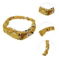thumbnail image 2 of Unique Bargains 1 Pc Fashion Chrysanthemum Pattern Cross Elastic Hairband for Women Yellow, 2 of 6