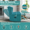thumbnail image 2 of MEETWARM Power Swivel Rocking Glider Recliner Chair with Heat and Vibration, Electric Rocker Nursery Reclining Chair, Wingback Tufted Upholstered Recliner for Living Room, Type-C & USB Ports (Teal), 2 of 8