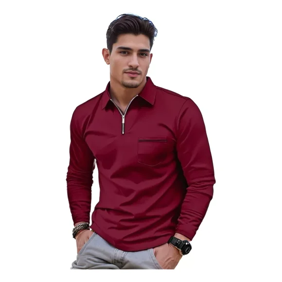 Camisas Polo Playeras Hombre Básico Tipo Casual Manga Larga