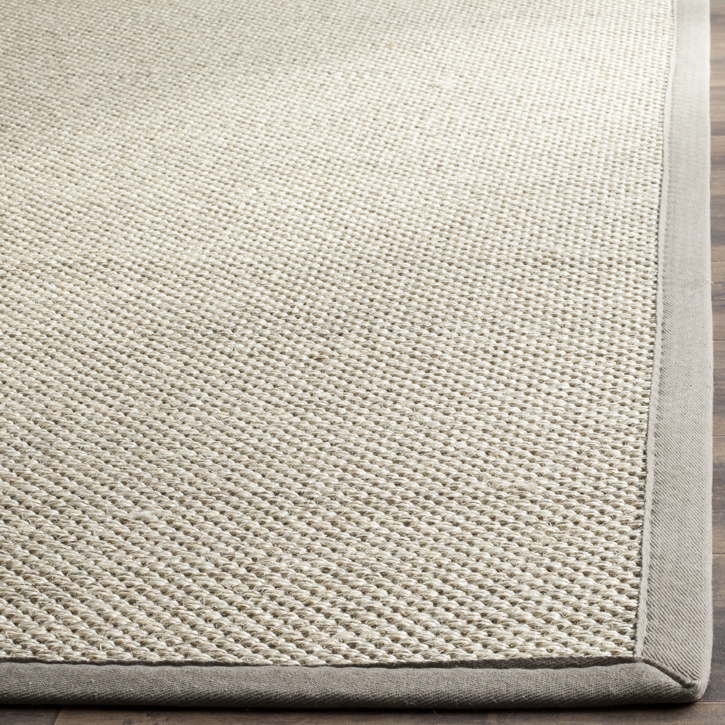 SAFAVIEH Natural Fiber Kentigern Border Seagrass Area Rug, Marble/Khaki, 5' x 8'