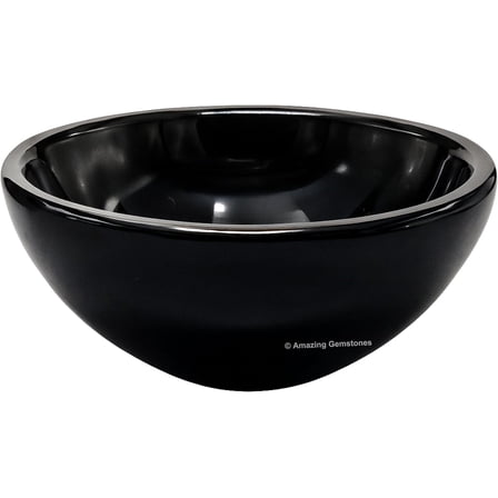 Black Obsidian Crystal Bowl - 2 Inch Decorative Bowls for Room and Home Decor