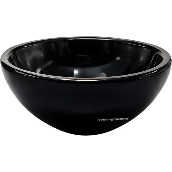 Black Obsidian Crystal Bowl - 2 Inch Decorative Bowls for Room and Home Decor