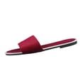 thumbnail image 2 of Samdudou Slide Sandals for Women Open Toe Flat Slides Smooth Velvet Single Band Slip On Shoes Minimalist Low Profile Footbed Sandals for Indoor Outdoor Lounge, 2 of 9
