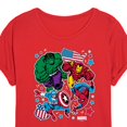 thumbnail image 3 of Marvel The Avengers - America Stickers Style - Women's Oversized Graphic T-Shirt, 3 of 4