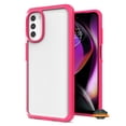 thumbnail image 3 of For Apple iPhone 14 Pro Max (6.7") Transparent Hybrid Shockproof Protection Soft TPU Frame and Hard PC Back Slim Fit Phone Case Cover by Xpression - Clear / Hot Pink, 3 of 8
