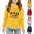 thumbnail image 3 of Penkiiy Baby Toddler Kids Boy Girl Solid Christmas Prints Casual Pocket Hoodie Sweatershirt Pullover Red Clearance for 2-3 Years, 3 of 8