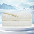 thumbnail image 3 of Seersucker Cooling Comforter Twin Size, Q-Max>0.45 Reversible Lightweight Cooling Blanket, Breathable Silk Smooth Summer Bedding Quilt for Hot Sleepers Night Sweats Cream White, 3 of 5