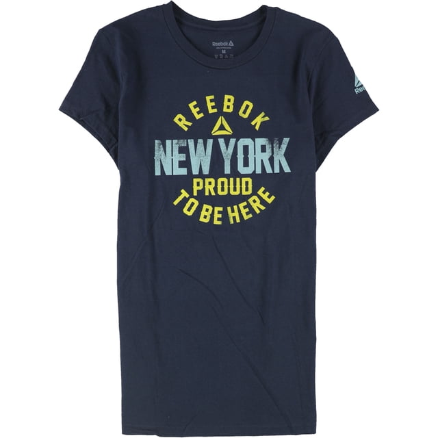 Reebok Womens New York Proud To Be Here Graphic T-Shirt navy L