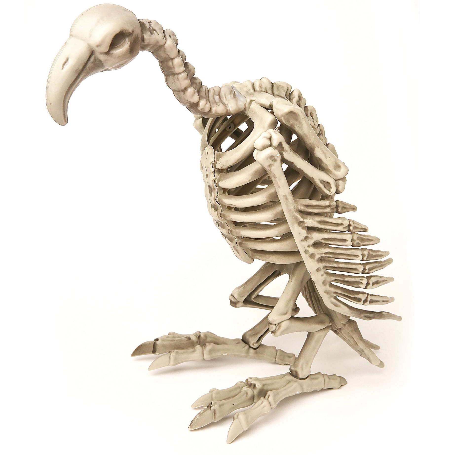 Fun World Halloween Spooky Skeleton Vulture Decoration Prop, 17", Beige