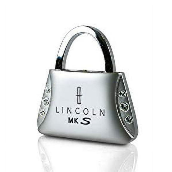 Lincoln MKS Jeweled Purse Shape Key Ring (Silver)