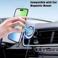 thumbnail image 4 of 360 Rotating Bracket Ring Holder Car Mount Case for iPhone 15 14 13 12 11 Pro Max Magsafe Magnetic Wireless Charging Clear Cover, 4 of 5
