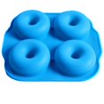 thumbnail image 4 of Doughnut Silicone Mold 4 Cavity Non-slip Handle Silicone Baking Mold Cake Mold, 4 of 10