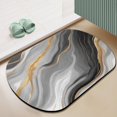 Grey and Gold Marble Pattern Diatomaceous Earth Bath Mat, Shower Floor ...