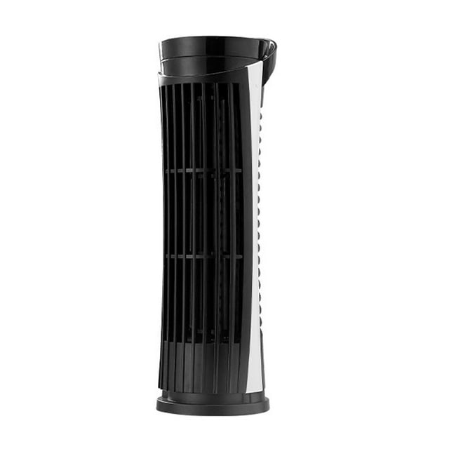 Ventilador de escritorio pequeño con luz nocturna y USB, sin aspas, para dormitorio y mesa. Negro