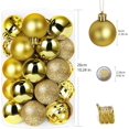 thumbnail image 2 of 34 Christmas Balls Tree Decorations Christmas Decorations, Christmas Tree Decorations Balls With Pendants Tree Decorations Christmas Plastic Pvc 6cm 34 Pieces / Set, Gold, 2 of 6