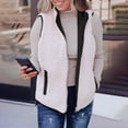 thumbnail image 3 of Hvyesh Women Puffer Vest Casual Fleece Lined Stand Collar Sleeveless Jacket Warm Winter Zip Up Waistcoat Sherpa Gilet Outerwear with Pockets, 3 of 9