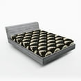 thumbnail image 2 of Ambesonne Geometric Fitted Sheet, Minimalist Stripes Floral, California King, Charcoal Grey Pale Coffee, 2 of 5