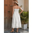thumbnail image 4 of Women's Cotton Maxi Dress - Breathable Summer Dress With Embroidered Hem, Elastic Waist, And French Romantic Style, 4 of 5