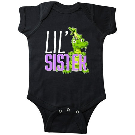 

Inktastic Lil Sister with Cute Green Alligators Gift Baby Boy or Baby Girl Bodysuit
