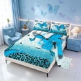 thumbnail image 2 of Homewish Girls Butterfly Bed Sheets, Sequin Cheetah Print Full Size Sheets, 4pcs (1 Flat Sheet, 1 Fitted Sheet and 2 Pillowcases), 2 of 6