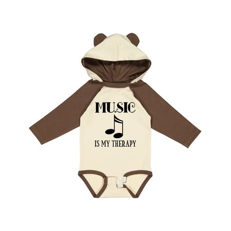 

Inktastic Music is My Therapy Quote Boys or Girls Long Sleeve Baby Bodysuit