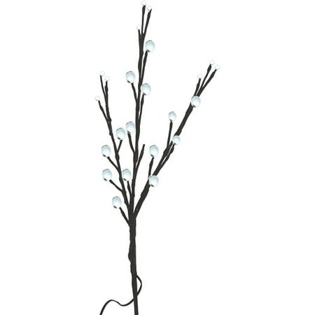 Battery-Operated 24-Light White LED Branch Light, Black