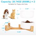 thumbnail image 6 of Nordmiex Ceramic Dog Bowl Set Dog Food and Water Bowls with Stand 28.74oz/850ml, White, 6 of 7