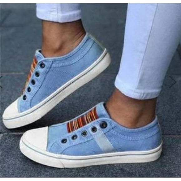 Chaussures Vulcanisées pour Femmes Espadrilles Basses en Toile Chaussures Plates Femmes Chaussures Vulcanisées Décontractées Talon Plat Chaussures pour Femmes