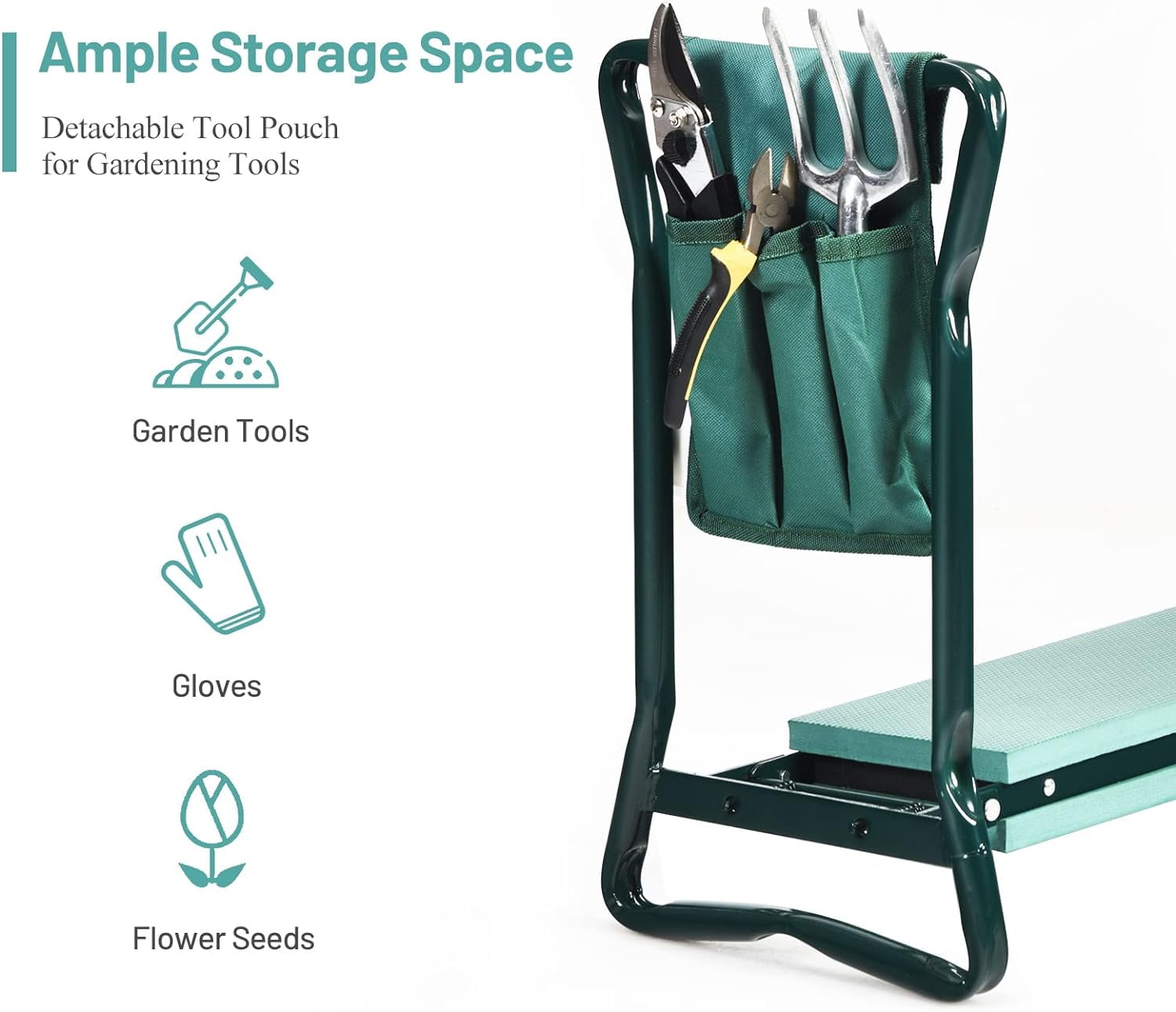 QCQHDU 10.63 inch Folding Gardening Kneeler Seat with Foldable