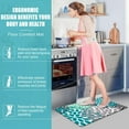 thumbnail image 3 of Kitchen Mats for Floor [2 PCS] Anti-Fatigue Comfort Kitchen Rugs, Boho Flower Cushioned Waterproof Kitchen Decor Mat Thick, Standing Floor Mats for Home/Office, 18''''x30''''+18''''x48''''(Teal), 3 of 5