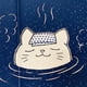 thumbnail image 2 of Cortina de puerta de tela estilo japonés con bonito gato para baño, cocina, hogar, media cortina divisoria para baño, dormitorio, sin agujeros, 2 of 5