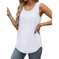 thumbnail image 6 of Yigetop Women Tank Tops Loose Fit, Women's Solid Color Round Neck Vest Summer Fashion Casual Top Woman Tank Top White 2XL, 6 of 7
