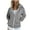 Gray, variant on LEAVINGSUO Fall Tops for Women,Fashion Women's Zipper V-Neck Pullover Tops Long Sleeve Hooded Blouse Sweatshirt