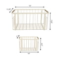 thumbnail image 5 of happimess BSK3003C-3SET Henley Vintage Farmhouse Handmade Wire Metal Nesting Storage Baskets with Jute Wrapped Handles, Almond (Set of 3), 5 of 6