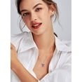 thumbnail image 4 of Bestyle Cute Butterfly Birthstone Necklace for Women, February Pendant Necklace Choker Jewelry Gifts for Mother's Day Birthday Graduation, 4 of 7